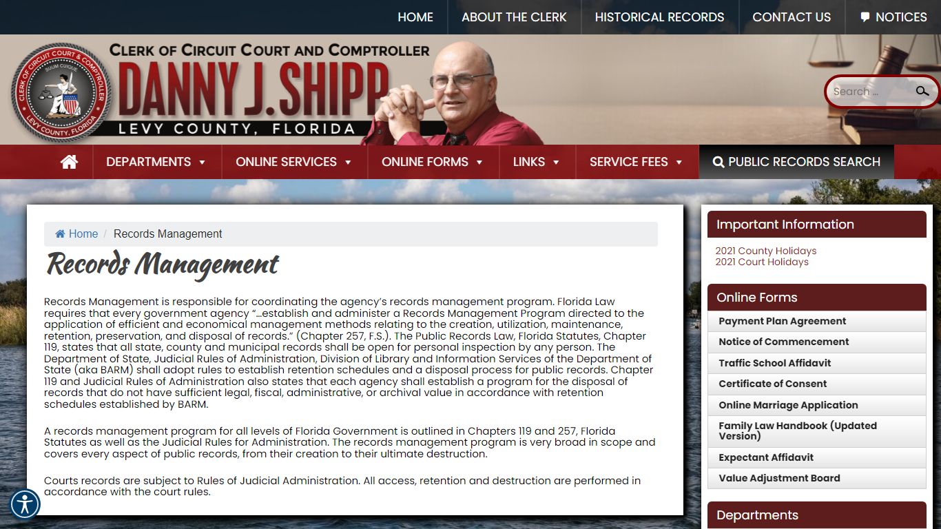 Records Management – Levy County Clerk of Courts & Comptroller